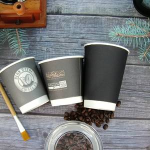 Gobelets jetables à double paroi en papier kraft avec couvercle, personnalisables avec logo, pour <span class=keywords><strong>café</strong></span> chaud, thé, vin et boissons gazeuses - Biodégradables - Product Image 2