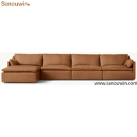 Ensemble de canapés modulaires en cuir de luxe, combinaison personnalisable pour grand salon, mobilier de maison