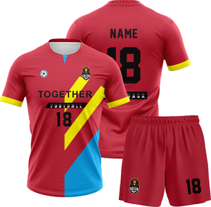 Maillots de football personnalisés en gros pour clubs, hommes et femmes, respirants, en polyester 160g, impression du nom et du logo de l'équipe, kits de football - Product Image 4