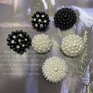 Flor de lujo de moda joya botones de resina ecológica con cuentas decorativas ropa botones forma ovalada - Product Image 2