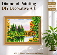 Peinture au diamant 5D ronde moderne à faire soi-même pour adultes, peinte à la main, avec cadre, pour la décoration de la maison