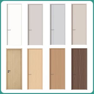 Porte intérieure minimaliste en bois massif avec isolation acoustique, surface finie, ouverture manuelle, design à panneau. - Product Image 6