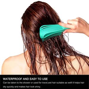 Brosse démêlante à huit rangées en plastique pour massage du cuir chevelu, vente en gros d'usine, pour femmes - Product Image 4