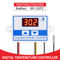 Contrôleur de température LED ZFX-W3007 numérique pour incubateur refroidissement chauffage interrupteur Thermostat capteur NTC