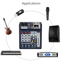 Vente chaude PRO Audio DJ Music Equipment 6CH Mini mélangeur audio pour la diffusion en direct avec USB