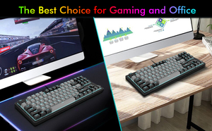 Clavier et souris de jeu TKL filaires USB RVB rétroéclairés 87 touches mécaniques à interrupteurs rouges en aluminium ABS design ergonomique pour K620 - Product Image 2