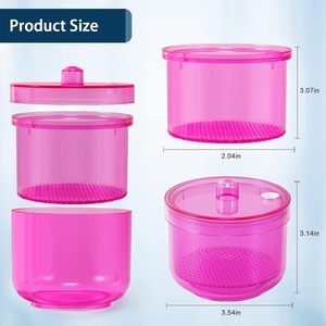 Caja limpiadora de fresas dentales de plástico con filtro y tapón de ventilación, caja redonda para remojar fresas - Product Image 2