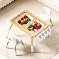 Table d'étude et de jeu multifonctionnelle pour enfants, réglable en hauteur, avec rangement et tableau de dessin, pour la maternelle et la maison