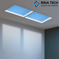 Panneau de diffusion de lumière LED intelligent professionnel Rina-Tech pour plafond, contrôle APP/WIFI, matériau PMMA/PC, personnalisable