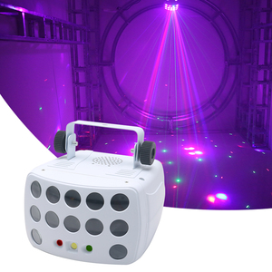 Vente flash : Lumières disco LED RGBW + laser, éclairage de scène pour DJ, avec stroboscope LED rouge activé par la musique, pour mariages, soirées dansantes - Product Image 2