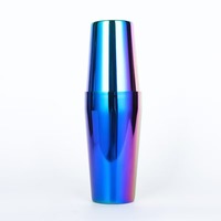 Vente chaude De Luxe Arc-En-Boston Shaker Passoire Peg Mesureur Cuillère À Mélanger Bouteille Verseur Muddler Bar Cocktail Shakers