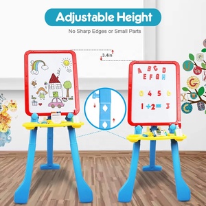 <span class=keywords><strong>Pizarra</strong></span> de plástico 2 en 1 de doble cara para niños, juguete de aprendizaje, tablero de dibujo magnético, caballete de arte, tablero de escritura, juguete educativo - Product Image 4