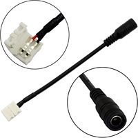 Connecteur rapide femelle DC 8 mm 10 mm avec 2 broches sans soudure pour bande LED monochrome 5050 2835