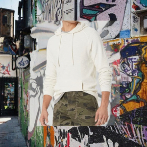 Sweat-shirt à capuche unisexe en coton 100% uni, décontracté, léger, à manches régulières, sportif avec poche - Product Image 3