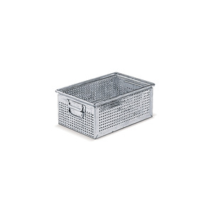 Fami Drilled <b>Metal</b> <b>Box</b> With Handles 450x300x200 Mm 27 L Capacity Galvanized For <b>Tool</b> Storage - Product Image 1