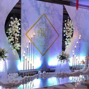 10 Heads Candle Holder Wedding Candlestick Metal Gold <b>Table</b> Centerpiece Led Light for Wedding Stage Decoration - Product Image 5