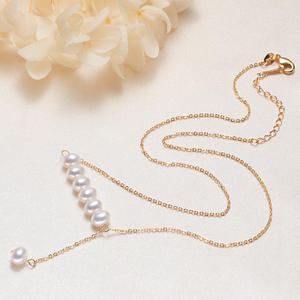 Collier en perles d'eau douce fait main de Zhuji, chaîne à vagues d'eau, pour femmes, design de bijoux en poutre d'équilibre - Product Image 1