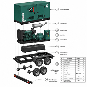 Groupe électrogène au gaz naturel Cummins 1000 kW refroidi par eau, silencieux, 50/60 Hz avec protection automatique, ATS CE EAC pour les centres de données - Product Image 1