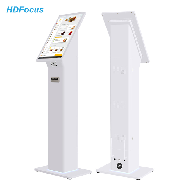 Hotel Fast Food 21.5 Inch Self Service Cash Register Kiosk Terminal Printer Qr Code Scanner Self Service Payment Kiosks