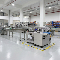 Machine d'emballage horizontale automatique industrielle SZ-750W pour films alimentaires, largeur 300-750 mm, stable, avec plateau pour emballage de rouleaux de printemps