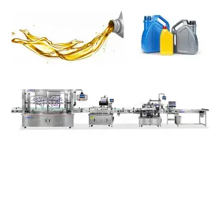Small With Conveyor Belt Liquid Lube Oil Bottle Bottling Filling Capping Line Machine