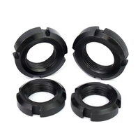 Écrou de blocage rond en acier au carbone noir M12 14-120, écrou fendu pour fixation sécurisée, écrous de blocage GB812