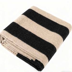 بطانية صوف طبيعية ناعمة ودافئة ومتينة من د. وول، بطانية منسوجة للغرفة والأريكة والمنزل والسفر والقيلولة - Product Image 1