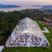 Tente de réception transparente en forme de A, structure en aluminium, pour mariages et événements – Offre Spéciale
