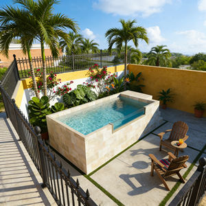 Piscine extérieure de luxe en fibre de verre de grande taille avec fenêtre en verre acrylique, conteneur préfabriqué pour piscine de 20 pieds et 40 pieds - Product Image 3