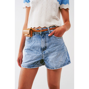 Short en jean délavé bleu clair - Product Image 6