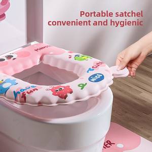 Cubierta de asiento de inodoro EVA para todas las estaciones, resistente a la suciedad, levantador de <span class=keywords><strong>tapa</strong></span> de anillo, cojín de manos no sucias, <span class=keywords><strong>Universal</strong></span> para el hogar, venta al por mayor - Product Image 3