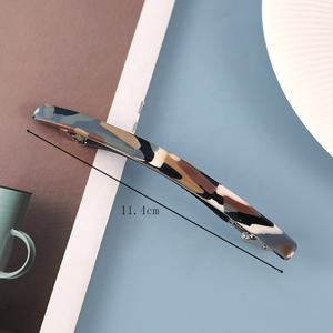 经典女士发条彩色发条夹子简单的长方形彩色醋酸发条女士发条 - Product Image 2