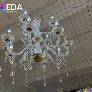 LEDA Wedding Hall <b>Crystal</b> <b>Chandelier</b> - Silver Luxury SAA Approved Pendant <b>Light</b> - Product Image 6