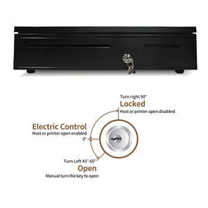 GTCODESTAR Cajón de efectivo 5 billetes 5 monedas Caja Registradora de metal Cajón de efectivo Rj11 Caja de almacenamiento de dinero electrónico Cajón Gabinete con cerradura - Product Image 5