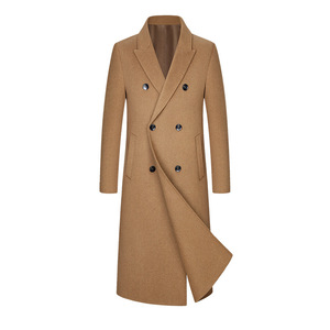Cappotto lungo in lana 100% doppio petto da <span class=keywords><strong>uomo</strong></span> autunno inverno nuovo soprabito in lana da <span class=keywords><strong>uomo</strong></span> imbottito cappotti lunghi in lana da <span class=keywords><strong>uomo</strong></span> - Product Image 5