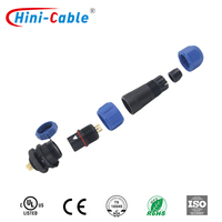 Adaptor Steker Penerbangan Tahan Air Hinicable Power IP68 LD13 LD20 Male Female Docking 2/3 Core 5A/10A 250V PA66 Housing Kuningan