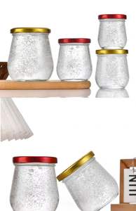 Pots de yaourt 100ml pots de pudding en verre contenants en verre bocaux Mason faveurs de mariage pot de miel avec couvercles - Product Image 5