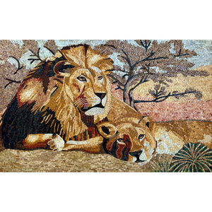 Hand gefertigte moderne Naturstein Kunst Mosaik Schöne Doggy Atember aubende Design für Innenwand dekoration Pet Series Wall Pet Series - Product Image 6