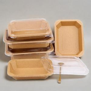 ชามกระดาษคราฟท์ทรงแปดเหลี่ยมพร้อมฝาปิดทรงสี่เหลี่ยมผืนผ้าทำจากกระดาษคราฟท์แบบใช้แล้วทิ้ง - Product Image 1