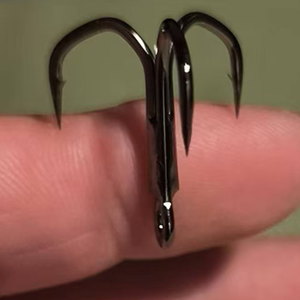 HuaEn Hameçons triples circulaires en acier à haute teneur en carbone pour <span class=keywords><strong>la</strong></span> <span class=keywords><strong>pêche</strong></span> au poisson-chat en eau douce et salée, super résistants, affûtés chimiquement, <span class=keywords><strong>ensemble</strong></span> d'emballage - Product Image 5