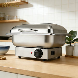 Scaldavivande <span class=keywords><strong>Elettrico</strong></span> Quadrato da 6L in Acciaio Inossidabile, Set Buffet per Catering - Product Image 2