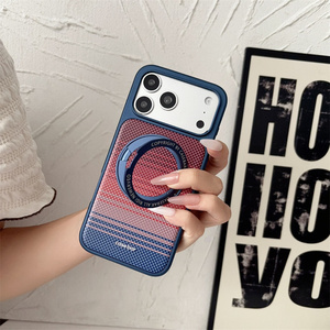 Funda de fibra de carbono de alta calidad con anillo magnético y soporte Pitaka para iPhone 17 16 15 Pro Max, cubierta trasera texturizada con efecto de atardecer y líneas completas - Product Image 4