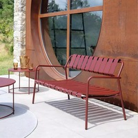 Ensemble table et chaises de café en fer, style rétro industriel moderne, durable, imperméable, pour jardin, cour, meubles d'extérieur