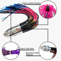 Big 526g Leurres de pêche en haute mer Tête de jet en métal Jupes de calmar Leurre de pêche à la traîne en eau salée pour thon Marlin Wahoo