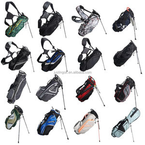 लक्जरी चमड़े के लुक गोल्फ स्टैंड बैग पु सामग्री प्रीमियम खत्म 5 डिवाइडर क्लब सुरक्षा - Product Image 6