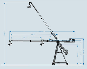 Équipement de studio : Grue télescopique pour caméra de 16 pieds, vitesse maximale de 1,2 m/<span class=keywords><strong>s</strong></span>, avec trépied et roues - Product Image 3