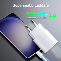 Chargeur Type C 25W le plus vendu, adaptateur de charge super rapide avec câble USB C de 1,5 m pour Samsung pour iPhone