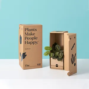 Durable high quality corrugated cardboard potted grown live plant shipping box plant packaging boxes