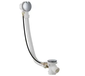 Bathtub down pipe Pop-up With Overflow Plastic Chrome Handle Control Bathtub Waste Bathroom Shower Bathtub Drainer Drainage