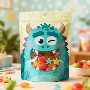 Mylar impreso personalizado 3,5g Stand Up Zip Lock bolsa con lámina brillante para dulces Snack embalaje uso - Product Image 5